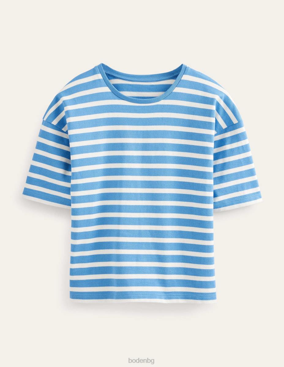 облекло Boden тежка бретонска тениска райе синьо/слонова кост Жени LL681558