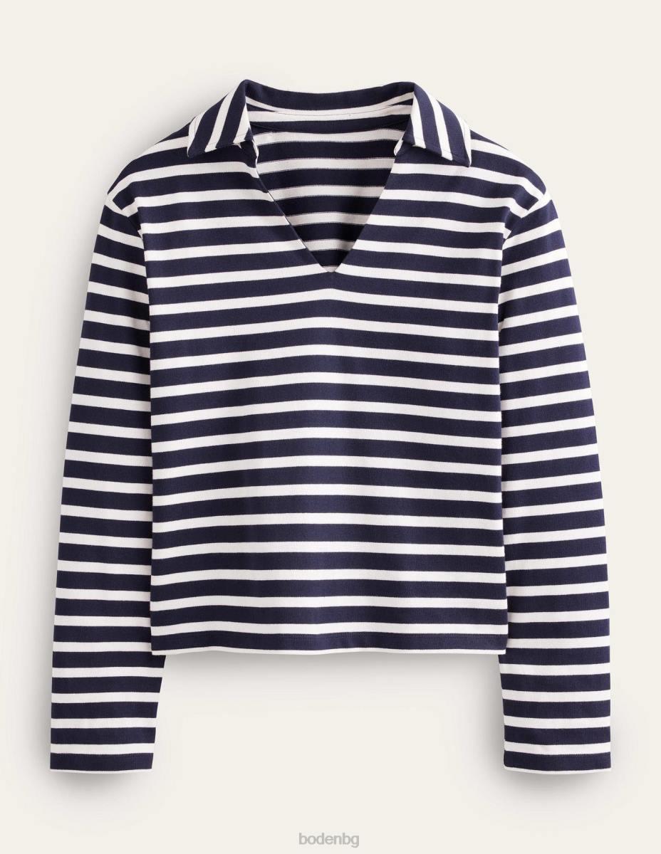 облекло Boden врязана яка ивица отгоре райе синьо/слонова кост Жени LL681565