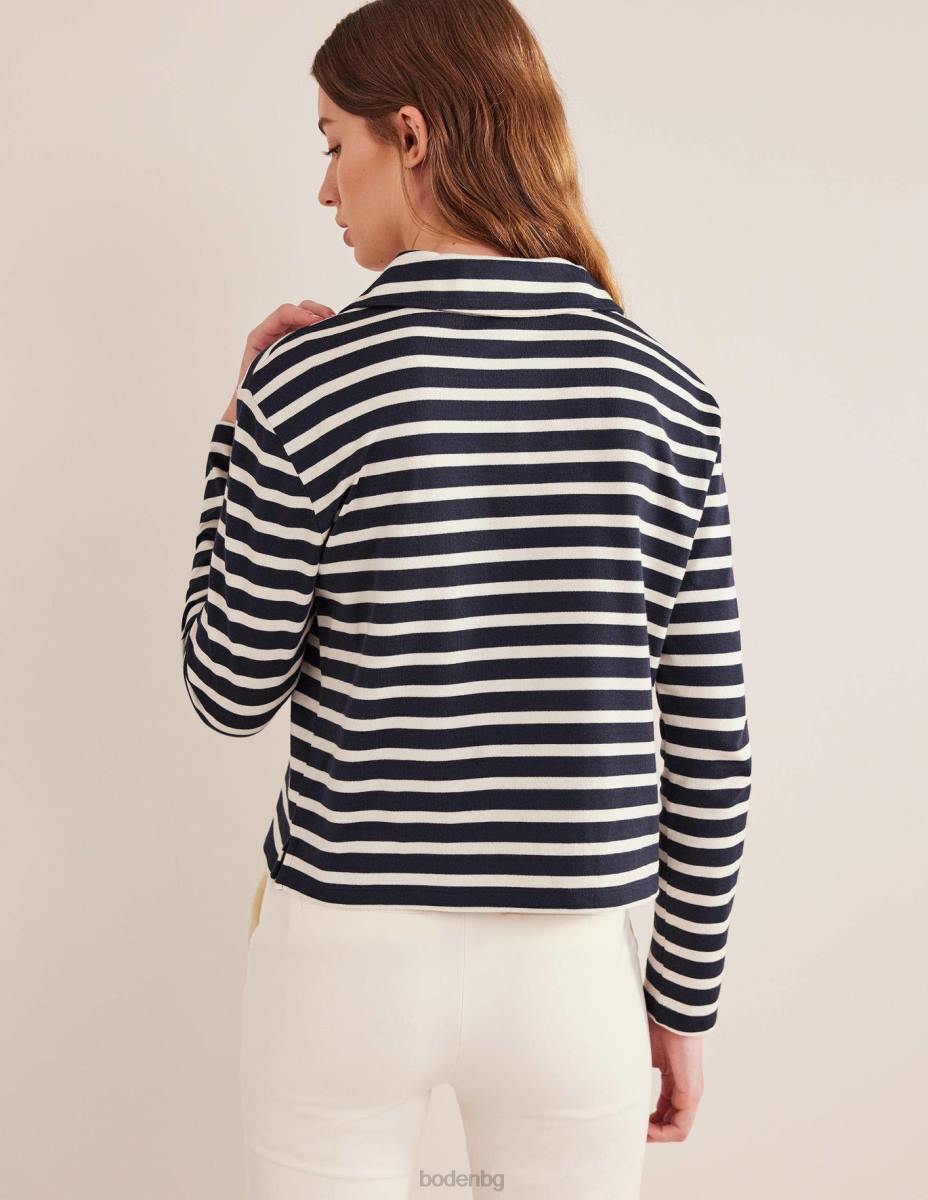 облекло Boden врязана яка ивица отгоре райе синьо/слонова кост Жени LL681565