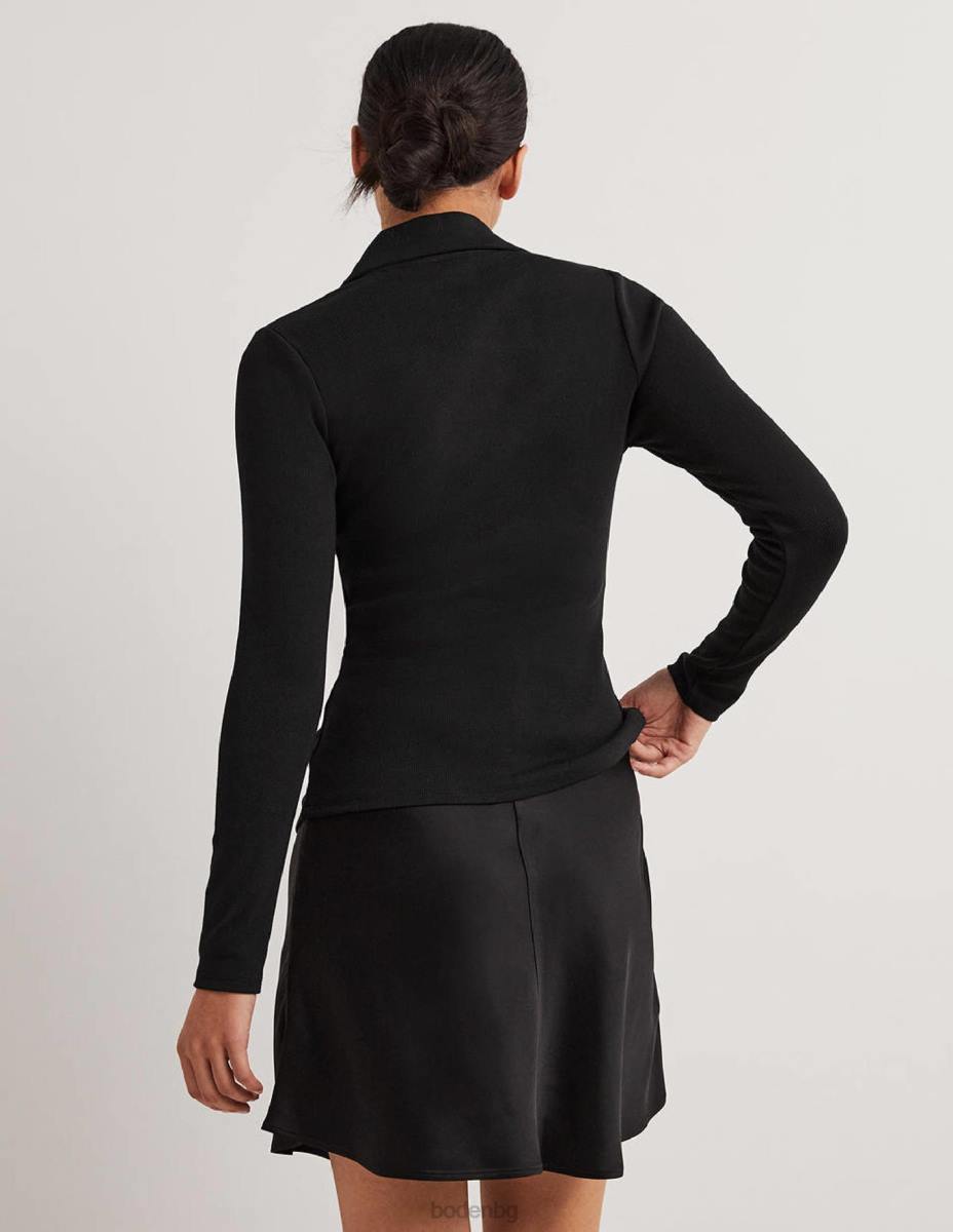 облекло Boden риза от трико отпред черен Жени LL68157