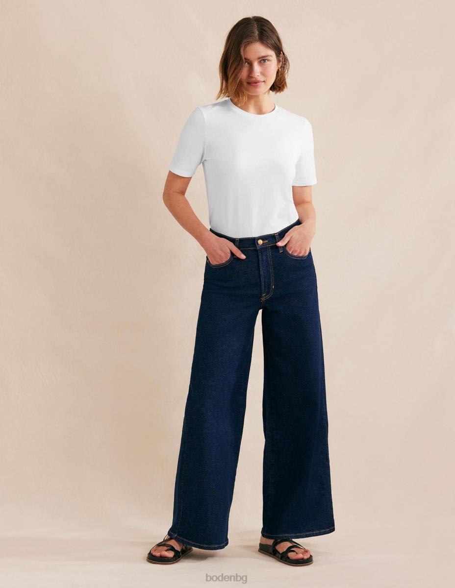 облекло Boden тениска с кръгла яка от чист памук бяло Жени LL681575