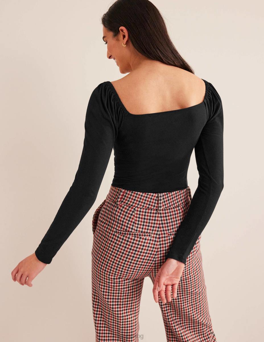 облекло Boden горнище от трико със сладурче черен Жени LL681598