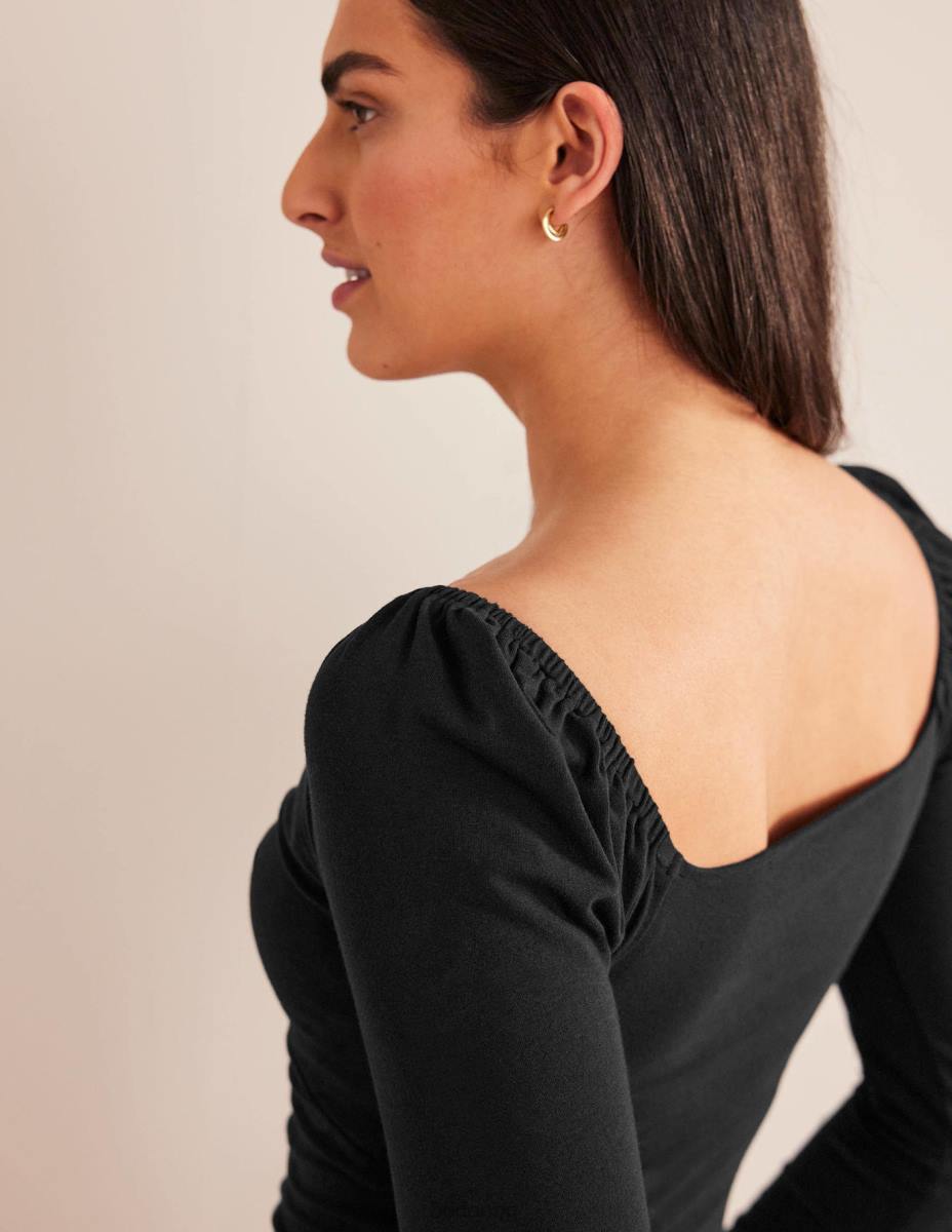 облекло Boden горнище от трико със сладурче черен Жени LL681598