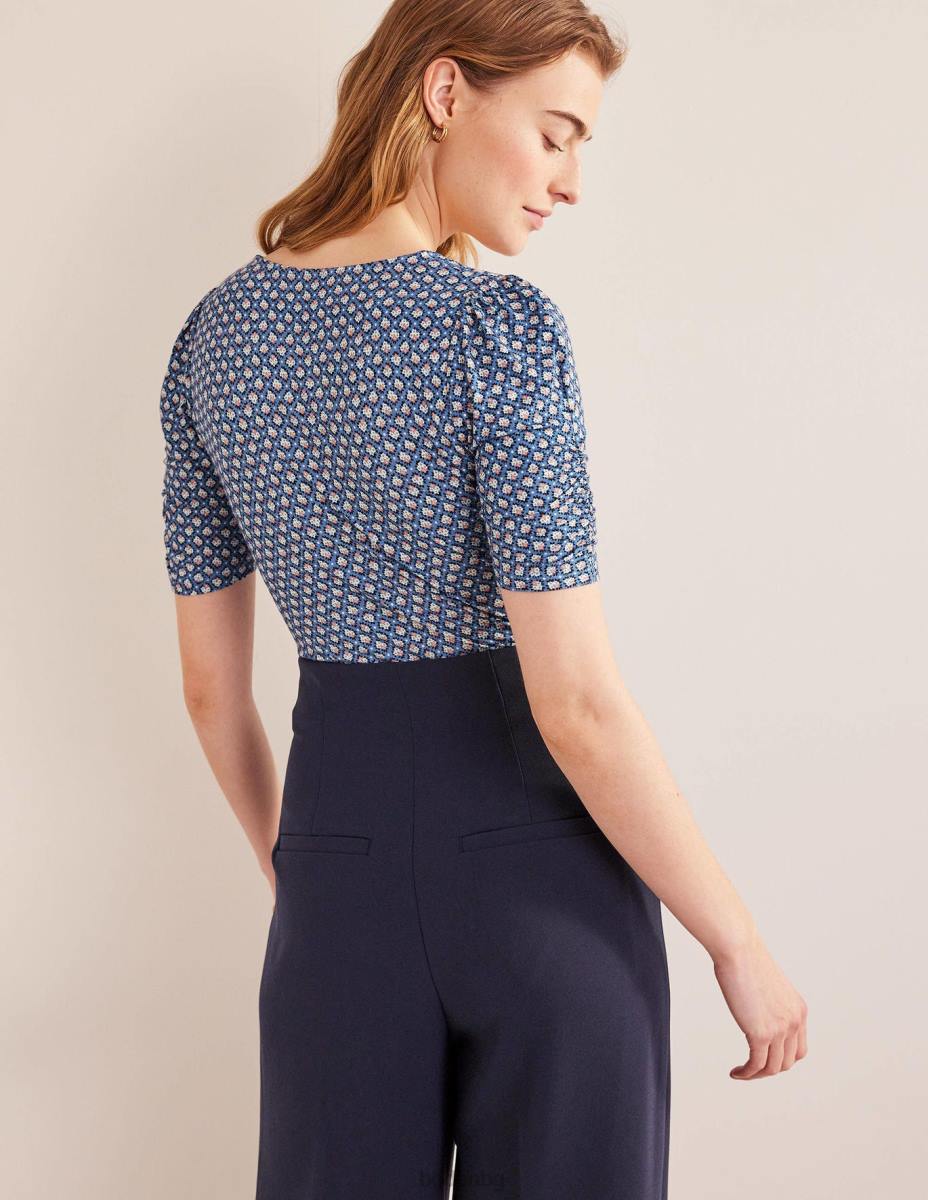 облекло Boden горна част с щампи отпред порцеланово синьо и цъфтяща пъпка Жени LL681600