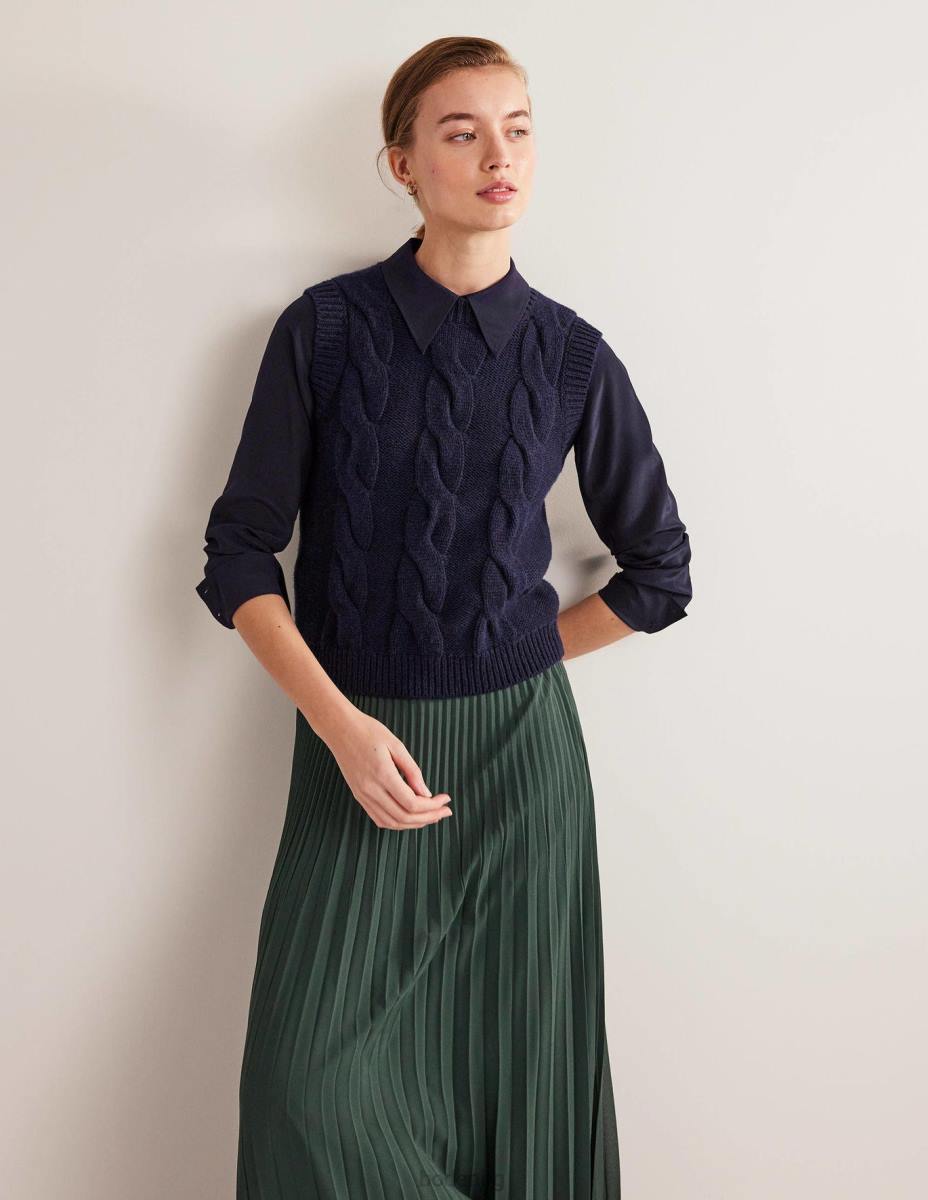 облекло Boden копринена риза военноморски флот Жени LL68161