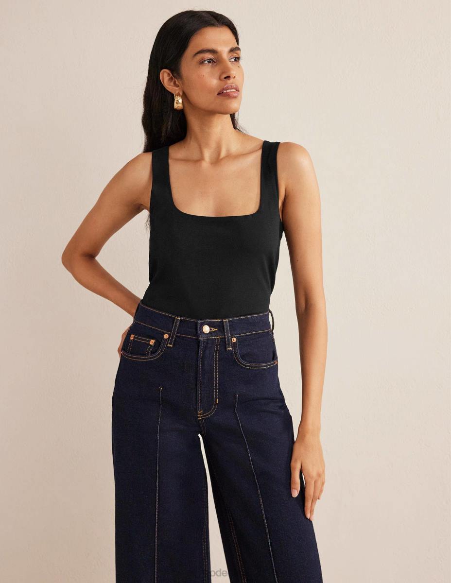 облекло Boden двуслойна жилетка с квадратно деколте черен Жени LL68162