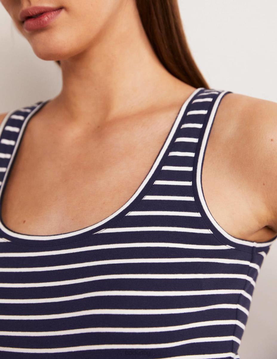 облекло Boden основна жилетка райе синьо/слонова кост Жени LL681628