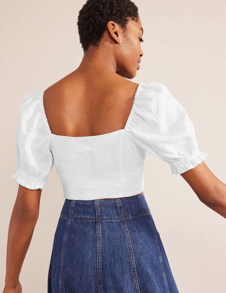 облекло Boden скъсено горнище със сладко бельо бяло Жени LL681637