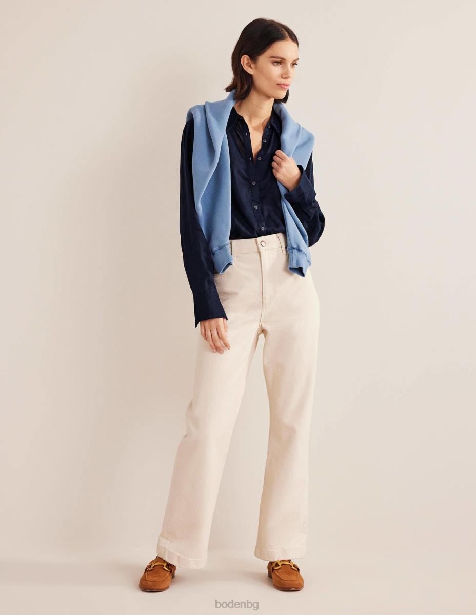 облекло Boden нова ленена риза военноморски флот Жени LL68163