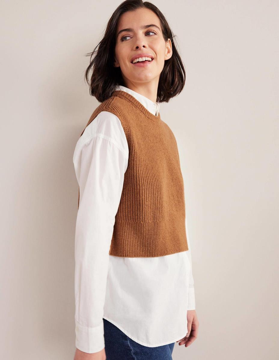 облекло Boden изрязан оребрен резервоар плюшено мече Жени LL681646