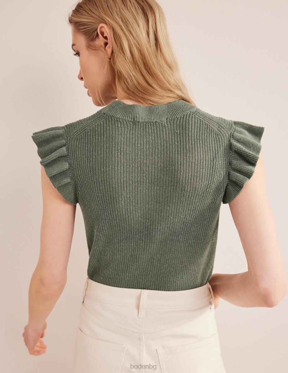 облекло Boden рипсена ленена жилетка елша Жени LL681647