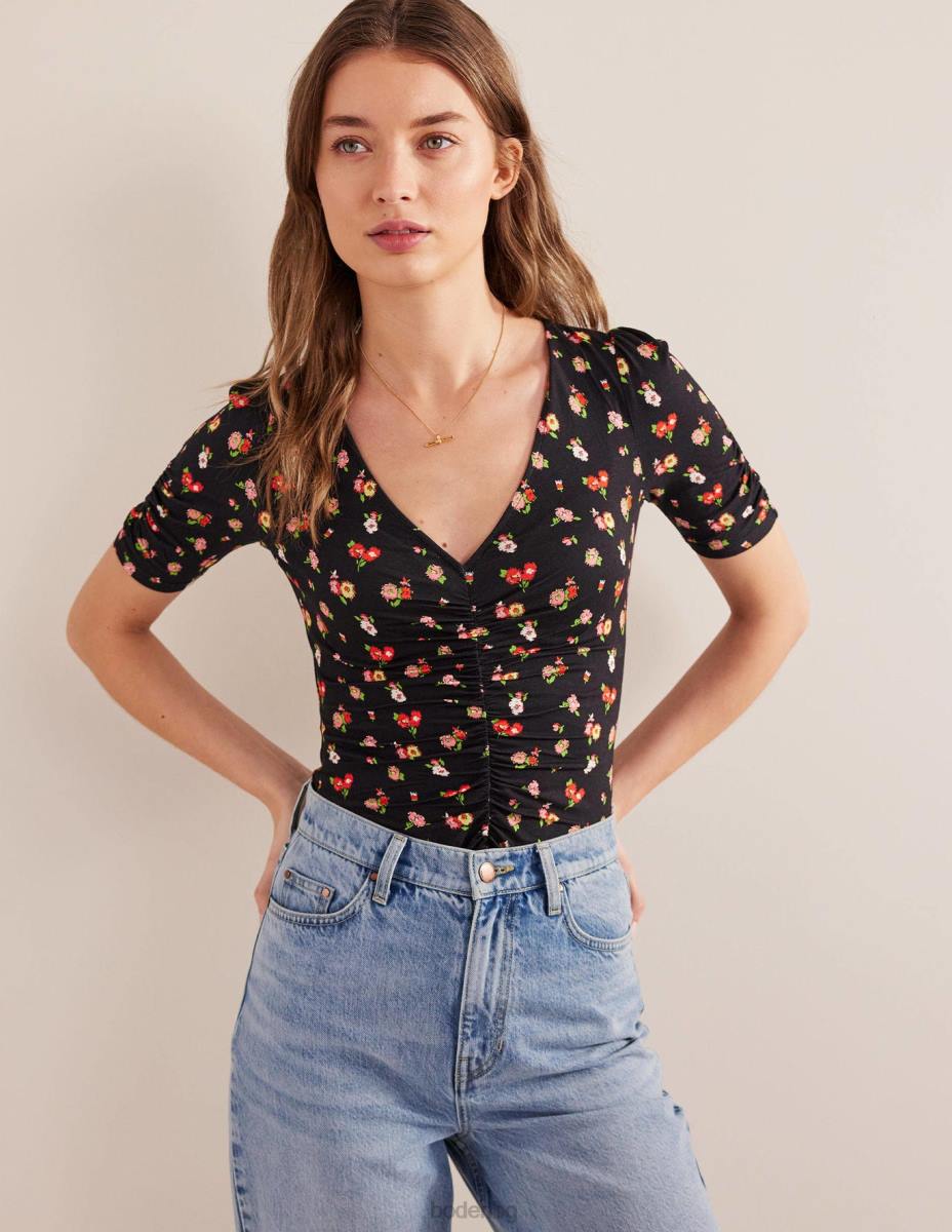 облекло Boden горна част с щампи отпред черно и изискано клонче Жени LL681662