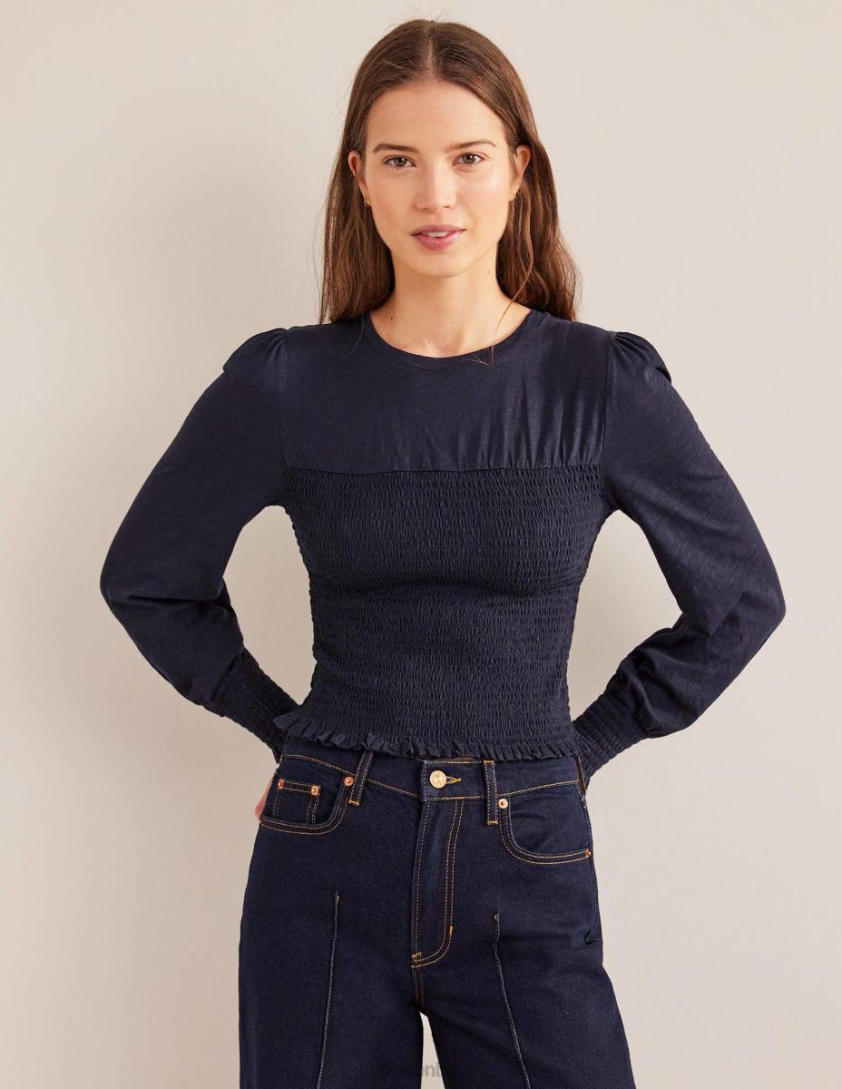 облекло Boden памучен топ с елече военноморски флот Жени LL681663