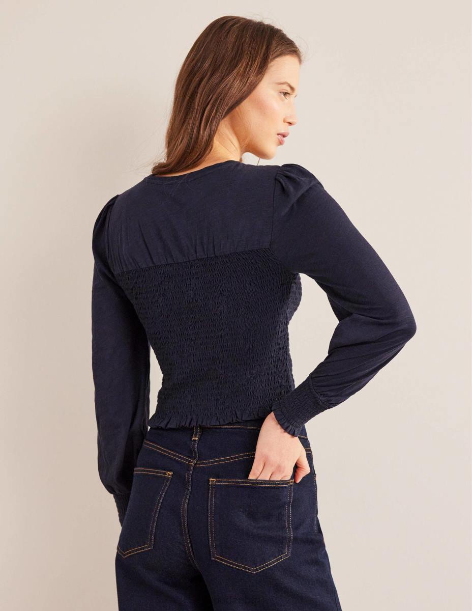 облекло Boden памучен топ с елече военноморски флот Жени LL681663