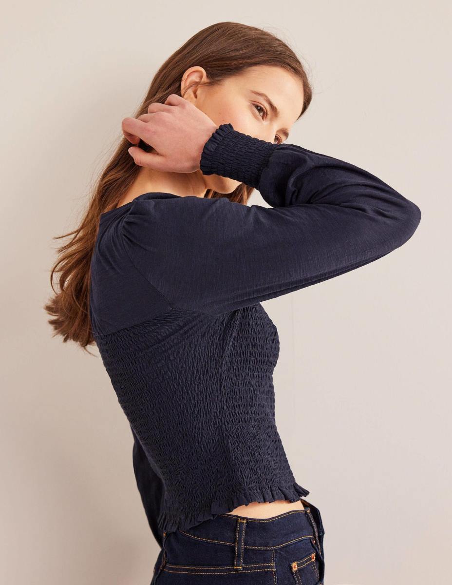 облекло Boden памучен топ с елече военноморски флот Жени LL681663