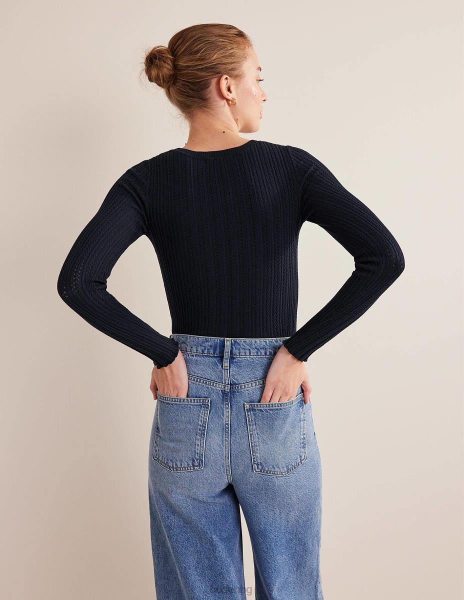 облекло Boden оребрена върха военноморски флот Жени LL681677