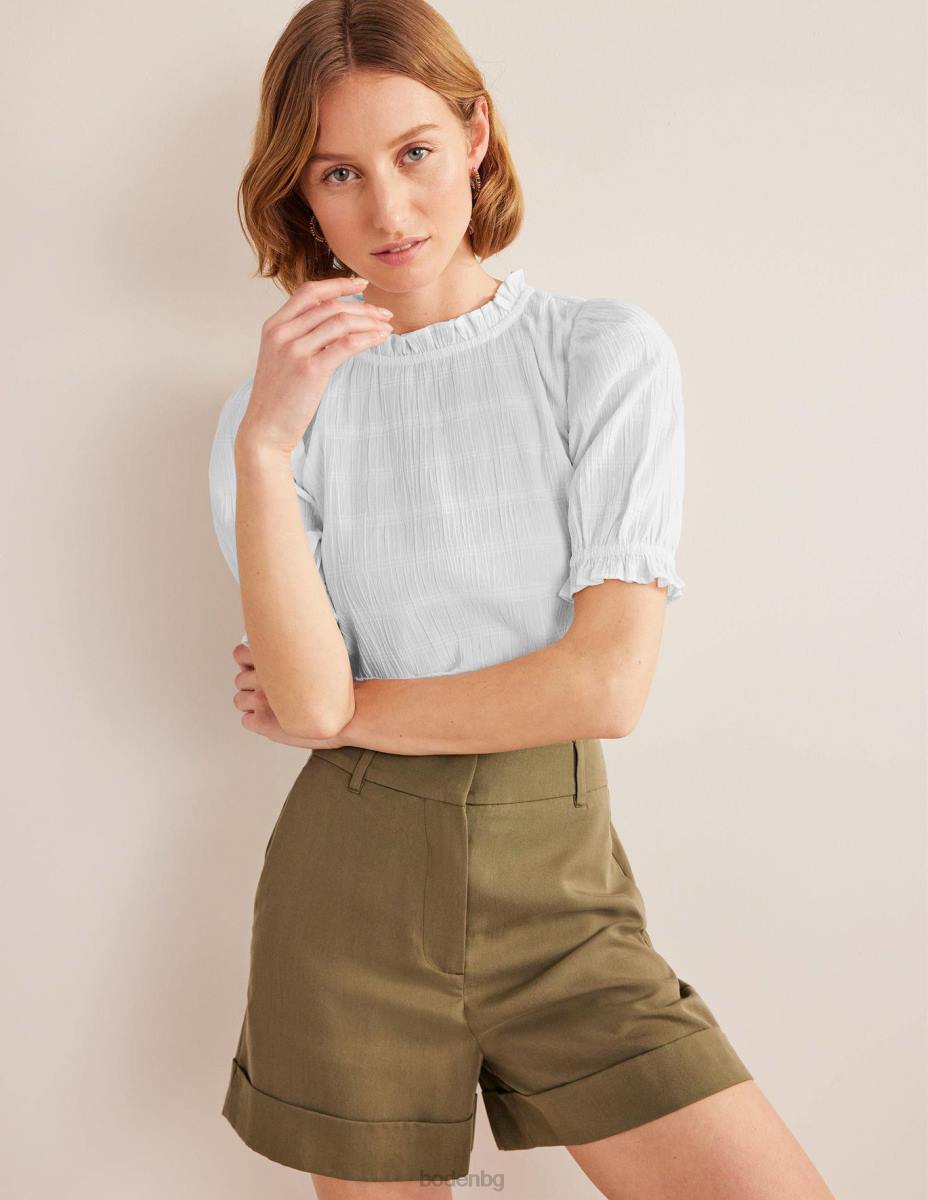 облекло Boden вталена текстурирана горна част бяло Жени LL681681