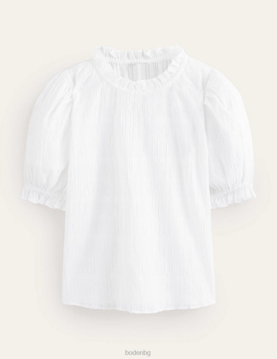 облекло Boden вталена текстурирана горна част бяло Жени LL681681