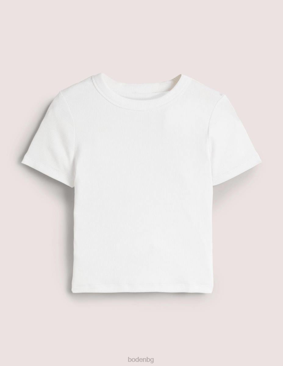 облекло Boden памучна рипсирана тениска бяло Жени LL68169