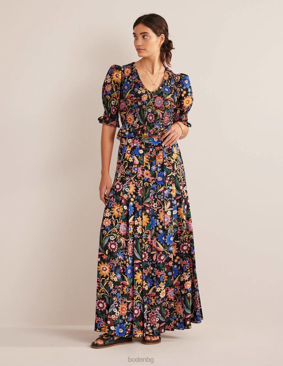 облекло Boden пушено горнище с елече черно и гардения поп Жени LL681704