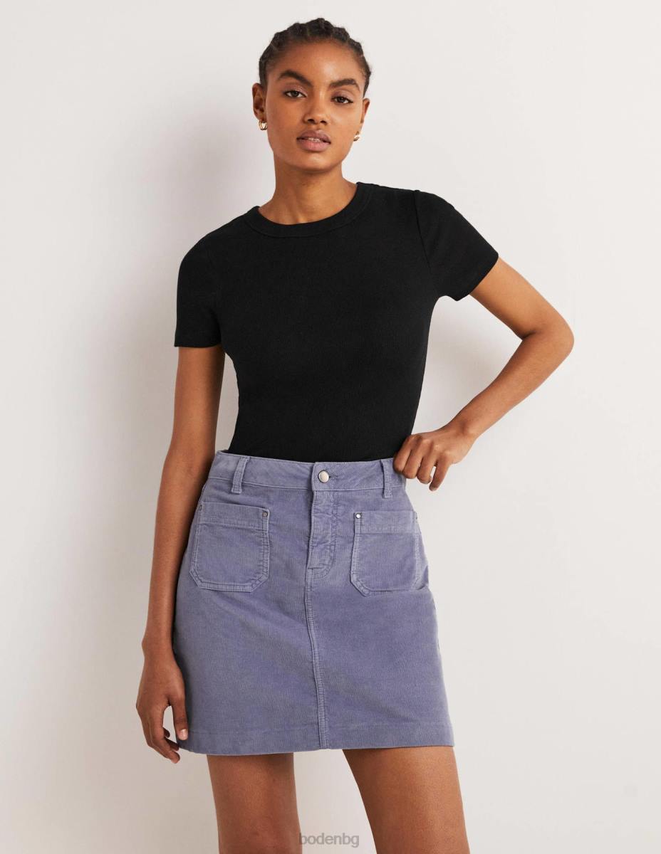 облекло Boden памучна рипсирана тениска черен Жени LL68171