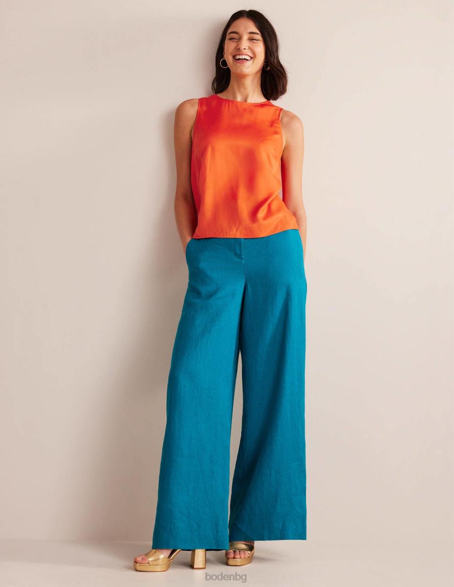 облекло Boden топ от копринена смес вермилион червено Жени LL681715