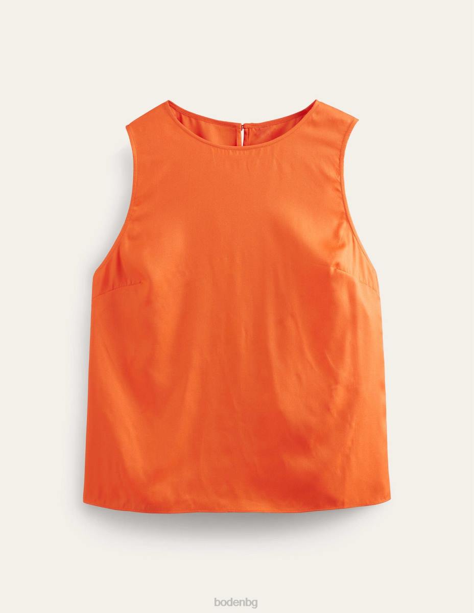 облекло Boden топ от копринена смес вермилион червено Жени LL681715