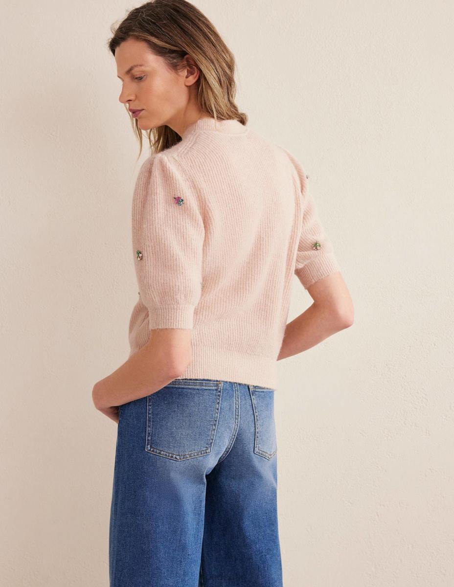 облекло Boden украсена пухкава тениска въже Жени LL681721