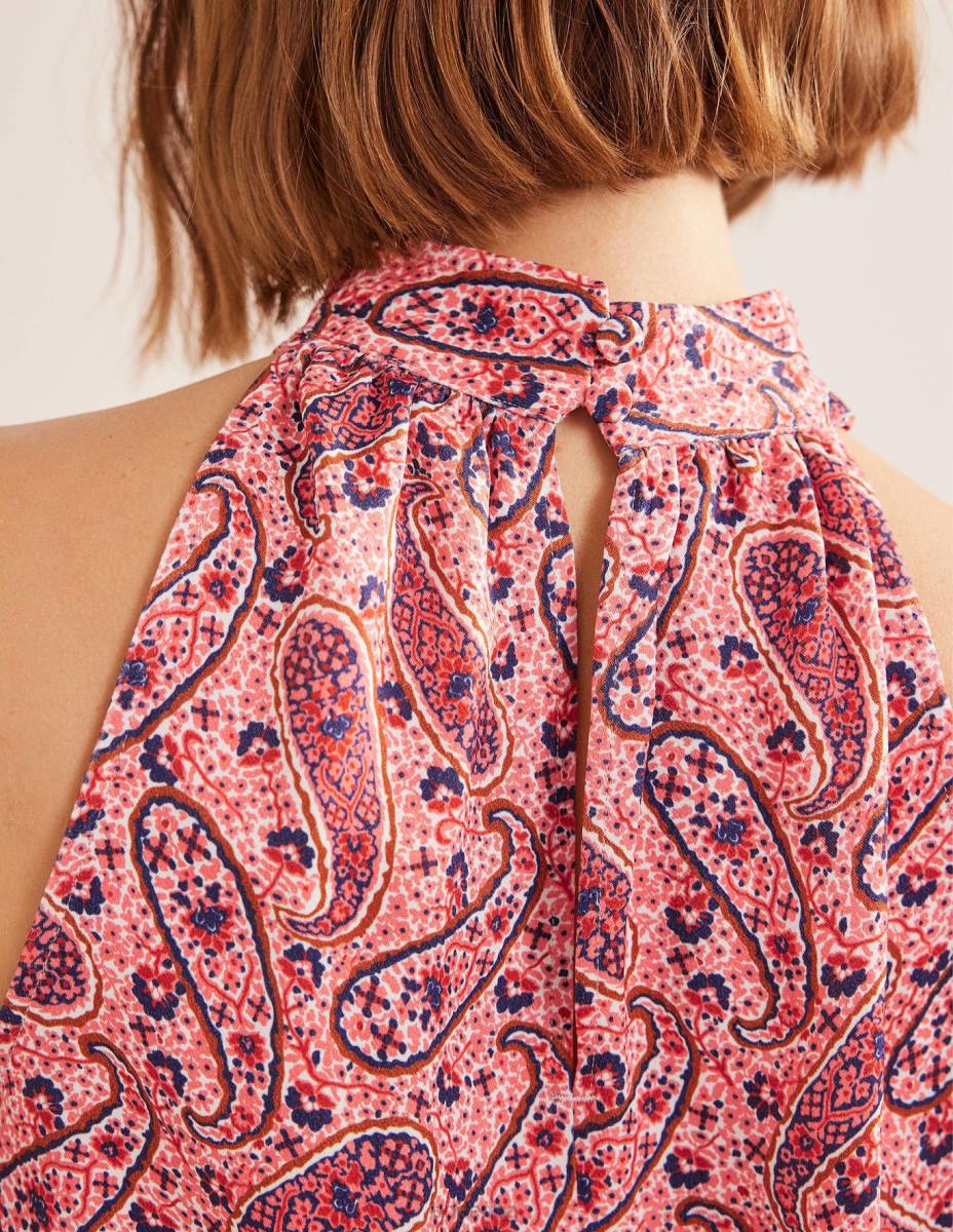 облекло Boden сатенена горна част розов шербет и пейсли цвят Жени LL681733