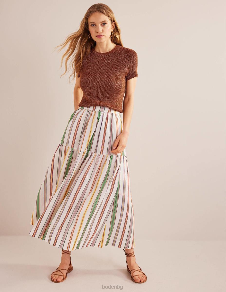 облекло Boden изрязана блестяща трикотажна тениска коняк бронз златен блясък Жени LL681737