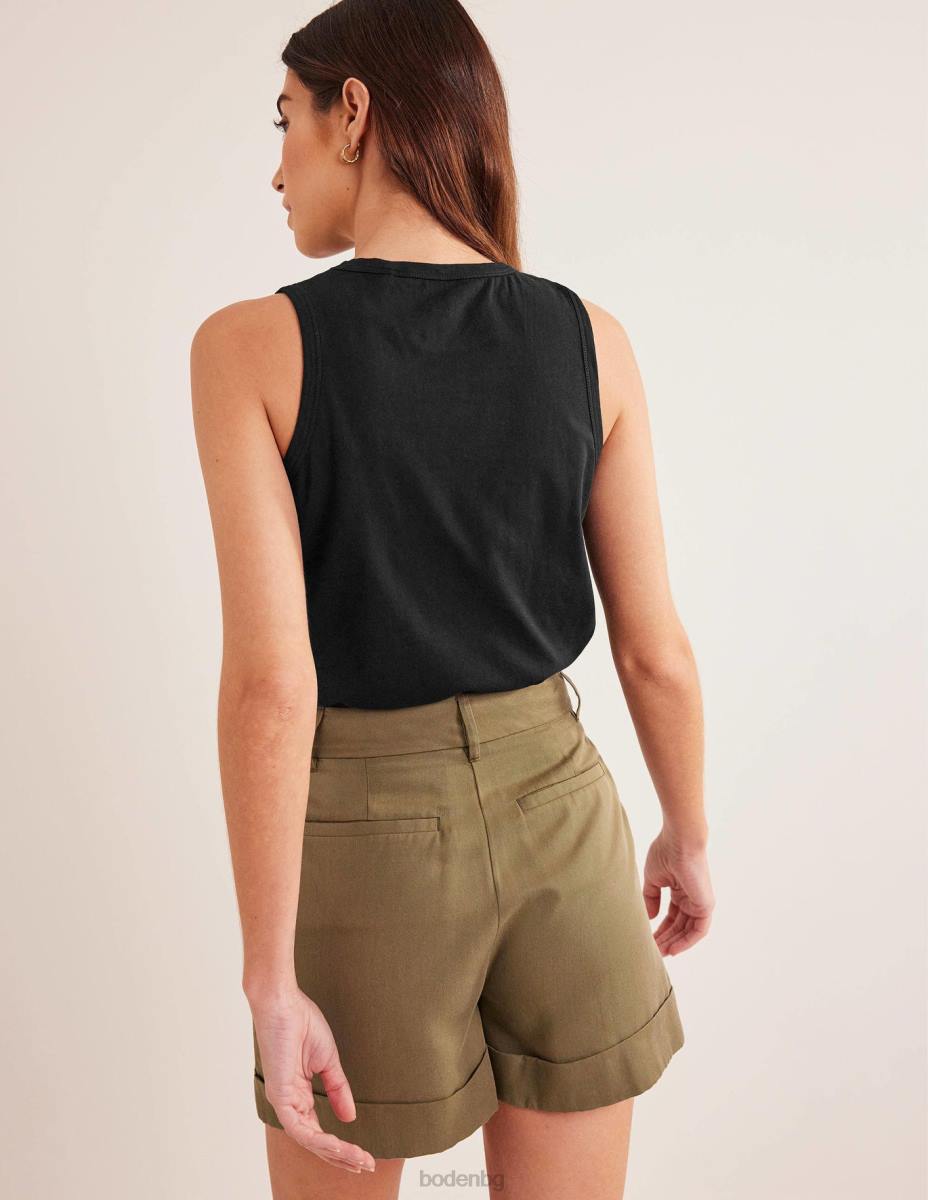 облекло Boden изрязана жилетка от чист памук черен Жени LL681751