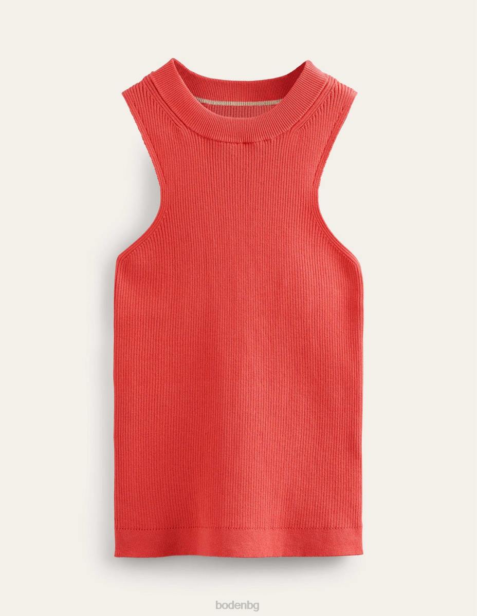 облекло Boden оребрена състезателна жилетка коралов залез Жени LL681754