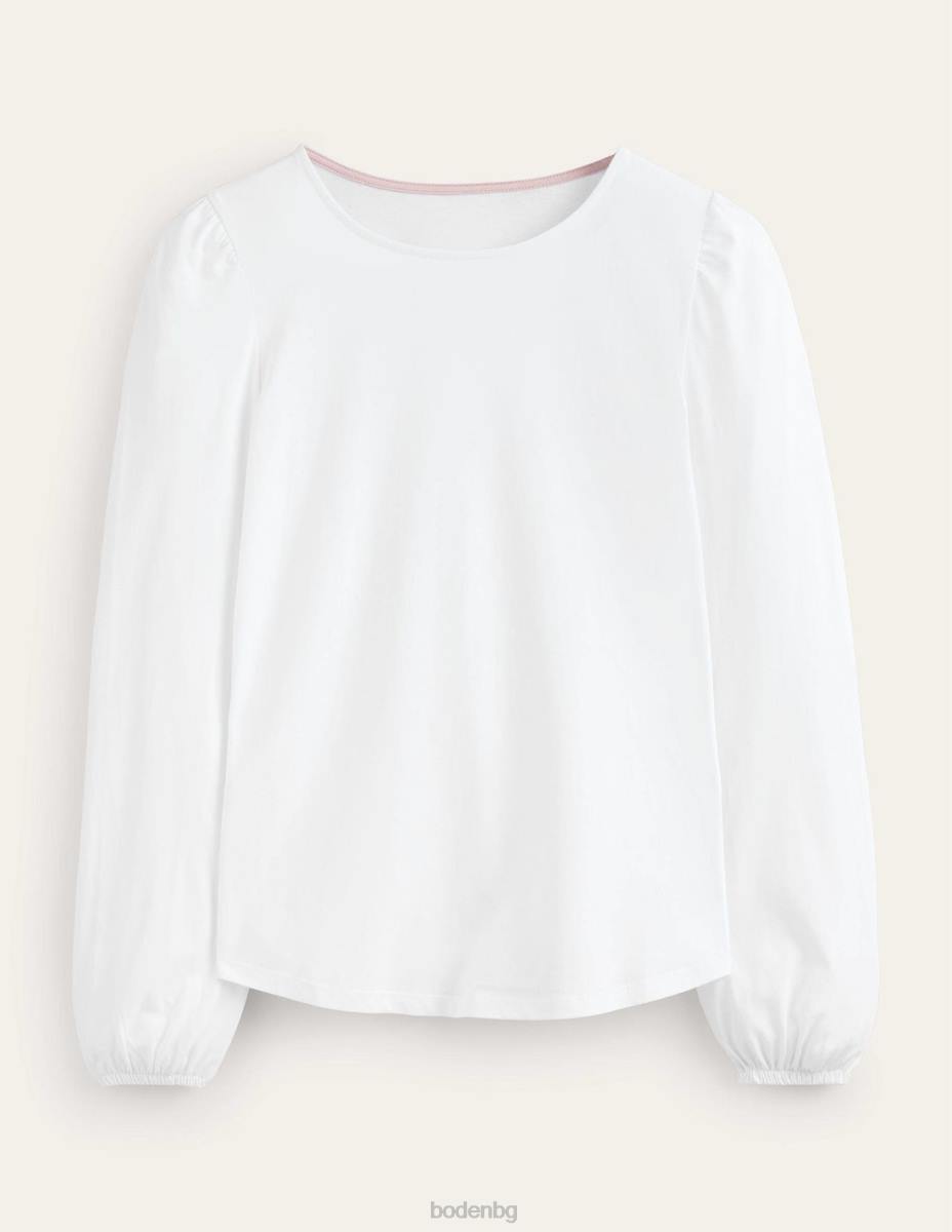 облекло Boden супермеко горнище с дълъг ръкав бяло Жени LL68176