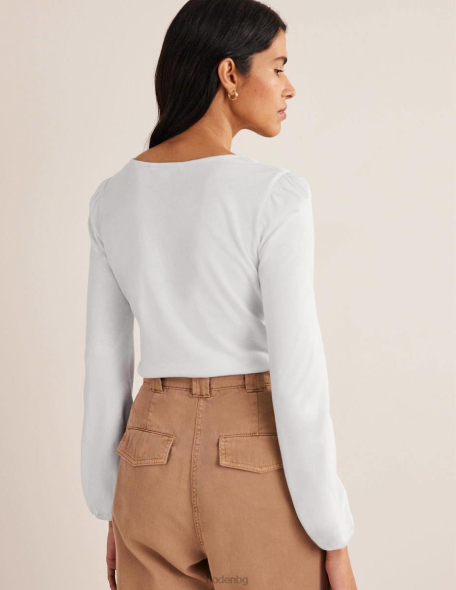 облекло Boden супермеко горнище с дълъг ръкав бяло Жени LL68176