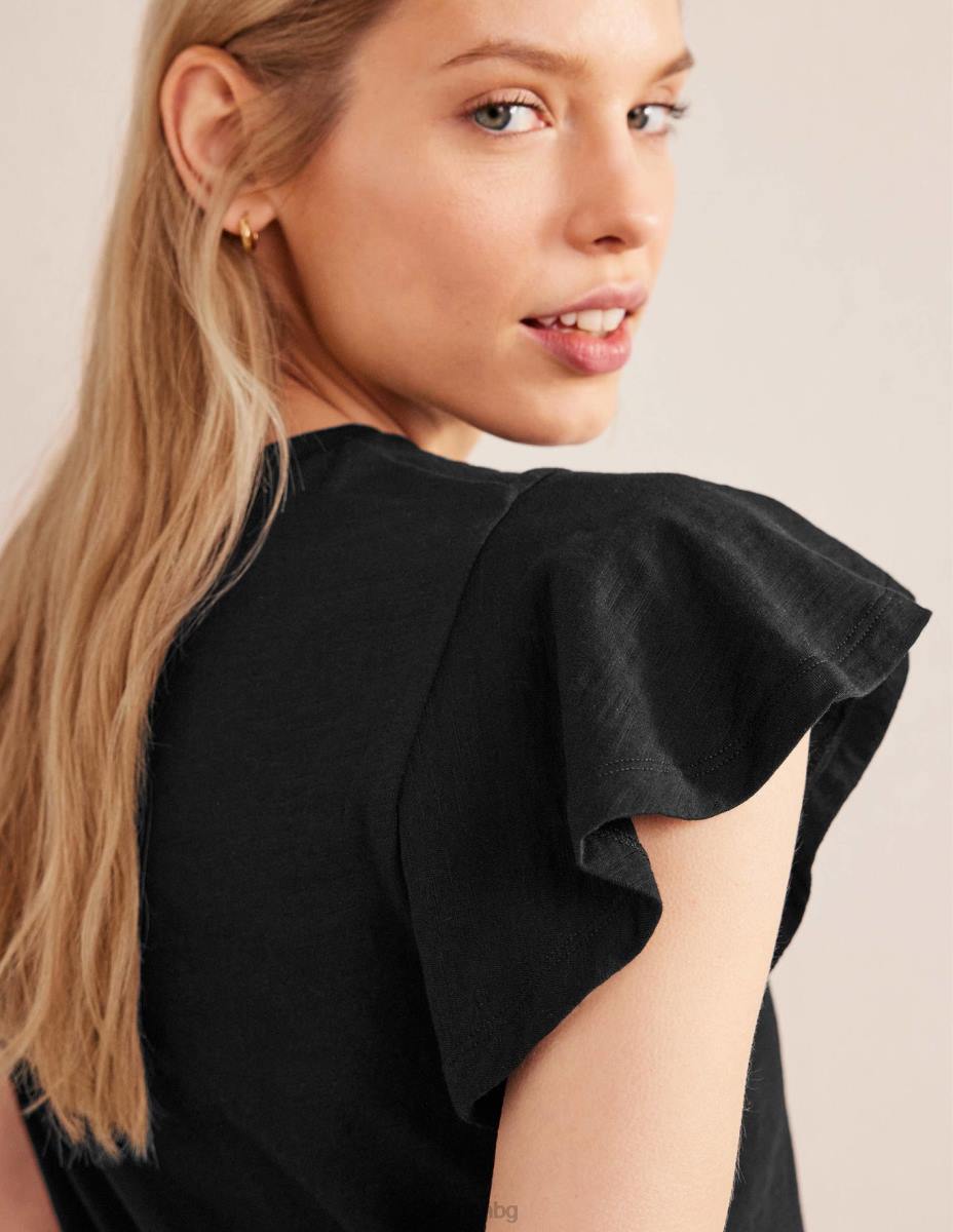 облекло Boden тениска с кръгло деколте черен Жени LL681778