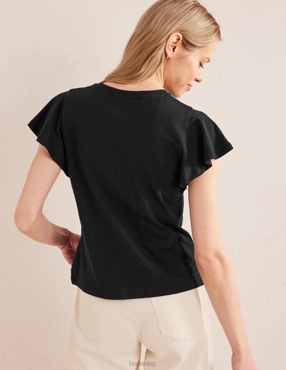 облекло Boden тениска с кръгло деколте черен Жени LL681778