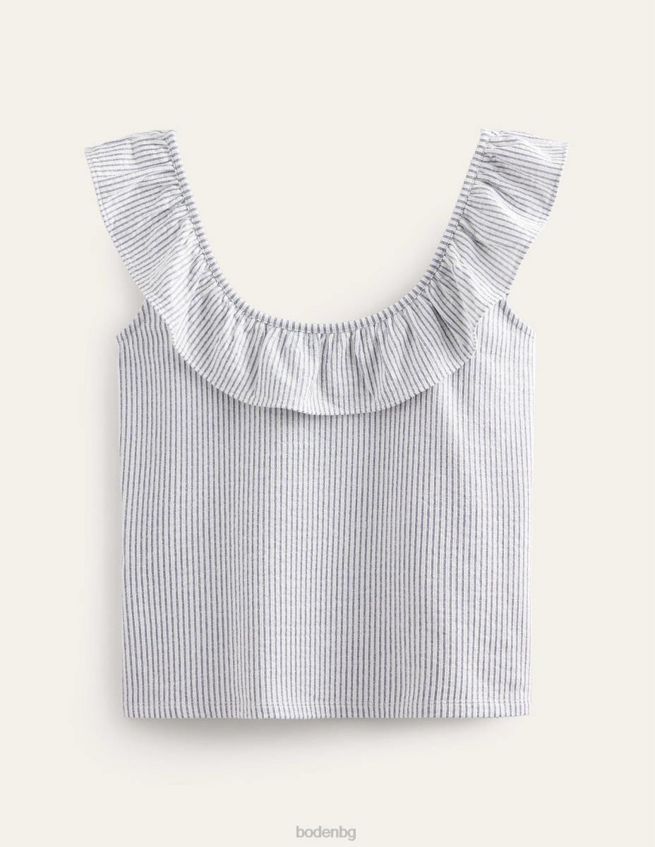 облекло Boden горна част с ивици с волани тъмносиньо/бяло райе Жени LL681779