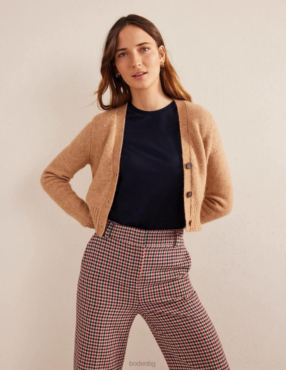 облекло Boden памучна тениска с кръгла яка военноморски флот Жени LL68177