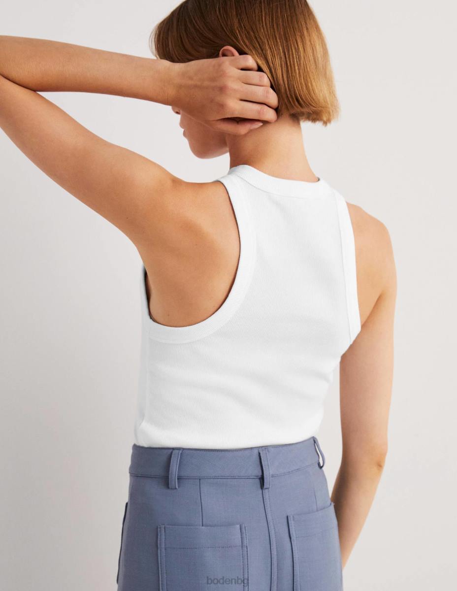 облекло Boden памучна рипсена жилетка бяло Жени LL68179