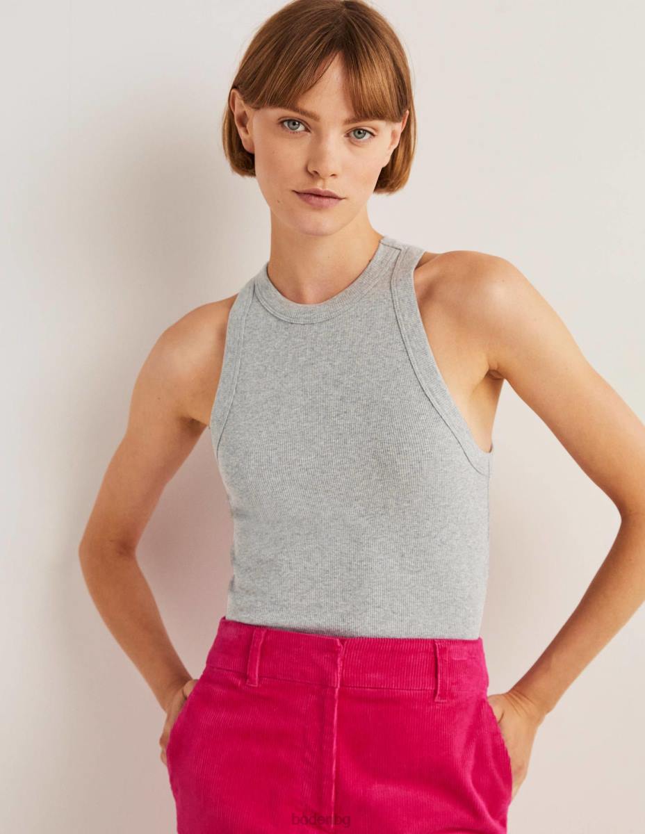 облекло Boden памучна рипсена жилетка сив мергел Жени LL681792