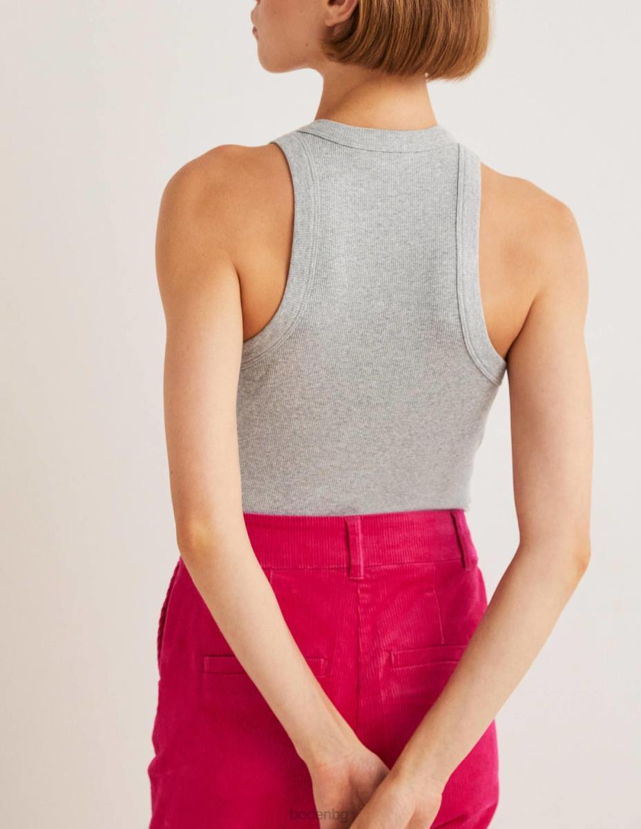 облекло Boden памучна рипсена жилетка сив мергел Жени LL681792