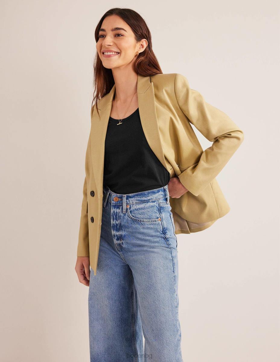 облекло Boden тениска с широка яка от чист памук черен Жени LL681796