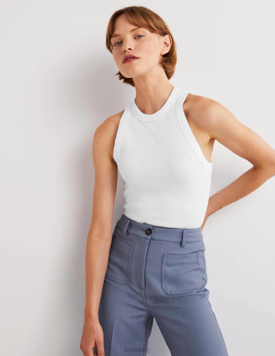 облекло Boden памучна рипсена жилетка бяло Жени LL68179