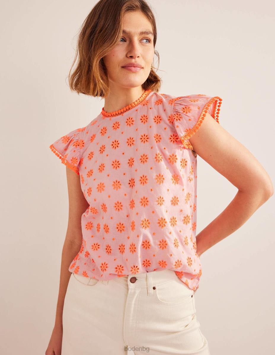 облекло Boden горна част с бродирани помпи пунш от диня Жени LL681800