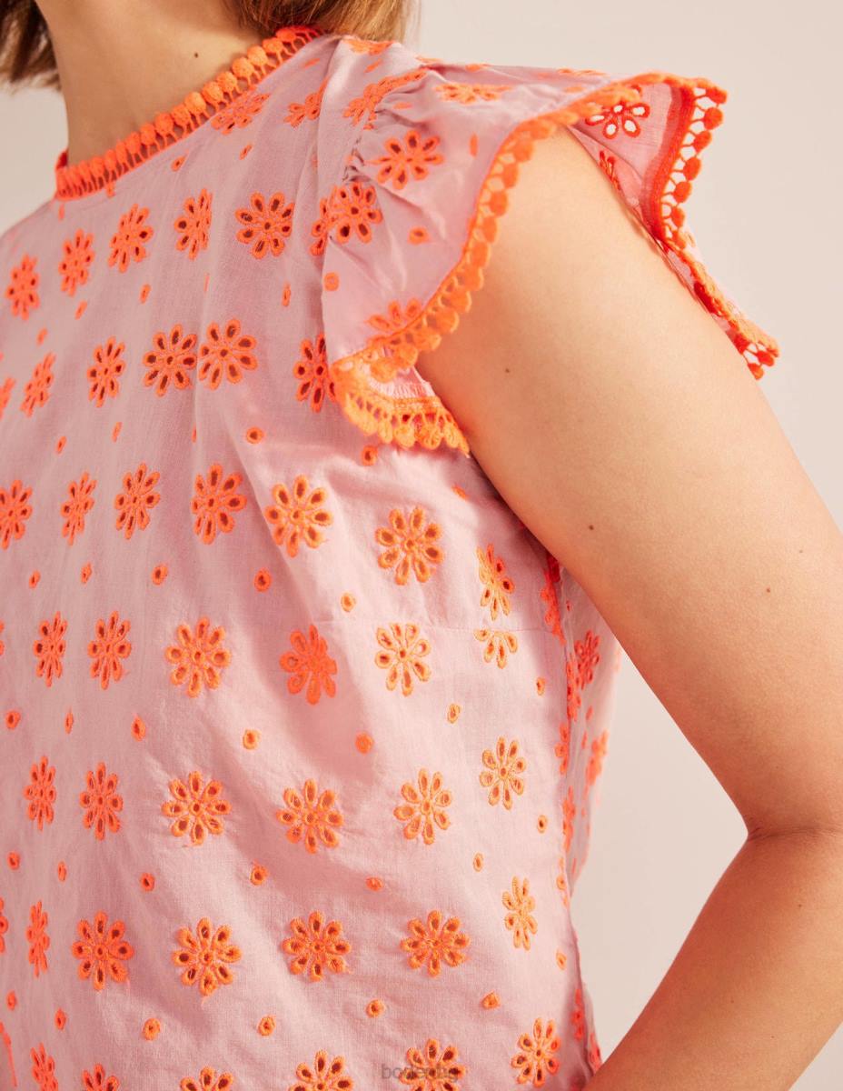 облекло Boden горна част с бродирани помпи пунш от диня Жени LL681800