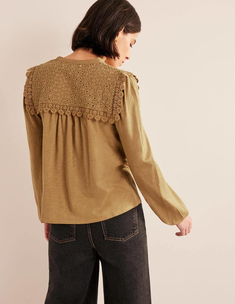 облекло Boden връхна част от тъкана горна част камила Жени LL681812