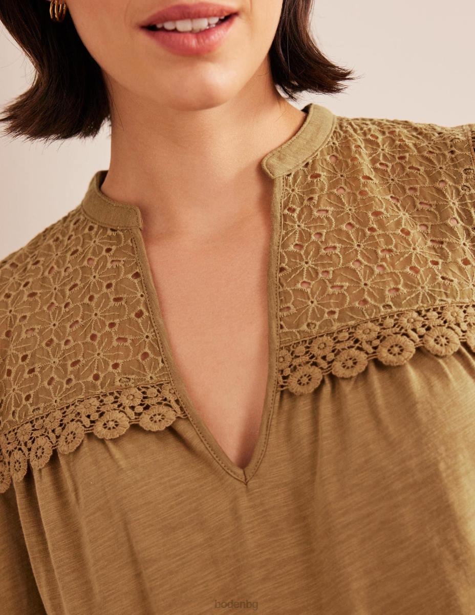 облекло Boden връхна част от тъкана горна част камила Жени LL681812