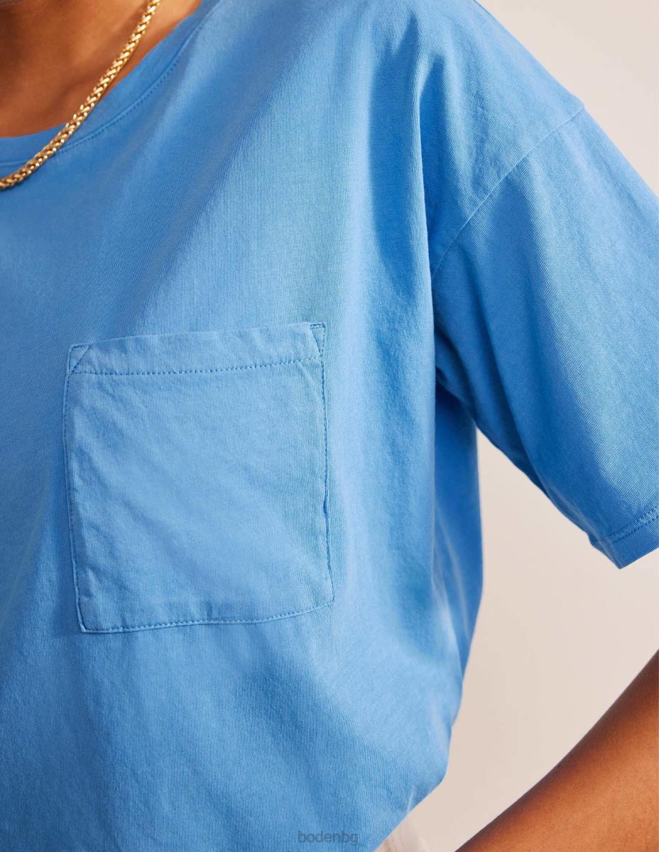 облекло Boden голяма изпрана тениска училищно синьо Жени LL681815