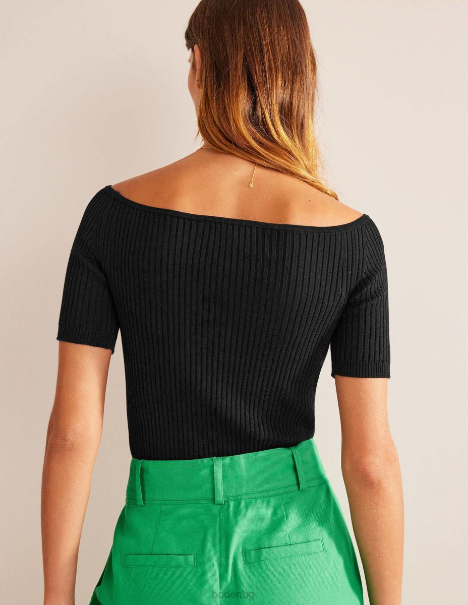 облекло Boden горна част от реброто на рамото черен Жени LL681818