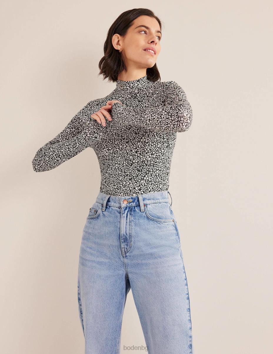 облекло Boden трико с високо деколте черен и слънчоглед Жени LL681819